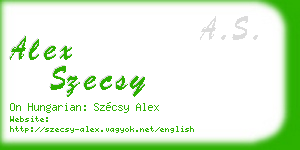 alex szecsy business card